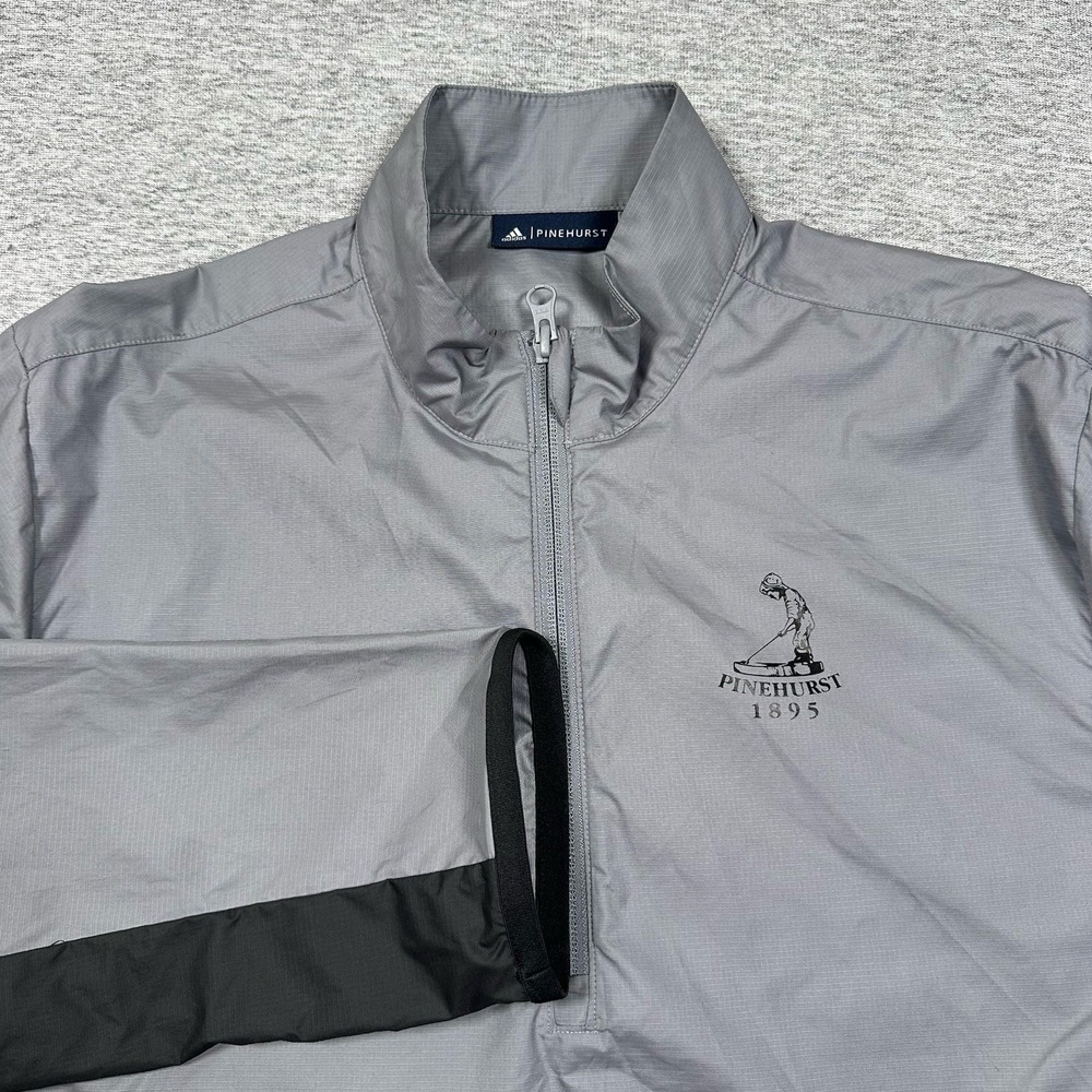 Adidas x Pinehurst 1895 Jacket Mens Small Gray Golf Pullover 1/4 Zip Lightweight